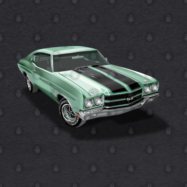 Vintage 1970 Chevrolet Chevelle SS Green by TheStuffInBetween